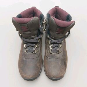 Timberland Womens Waterproof Leather Hiking Boots 7.5W Brown Anti-Fatigue Trail